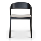 Black Dining Chair - Grey Seat (Set of 2)
