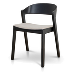 Black Dining Chair - Grey Seat (Set of 2)