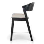 Black Dining Chair - Grey Seat (Set of 2)
