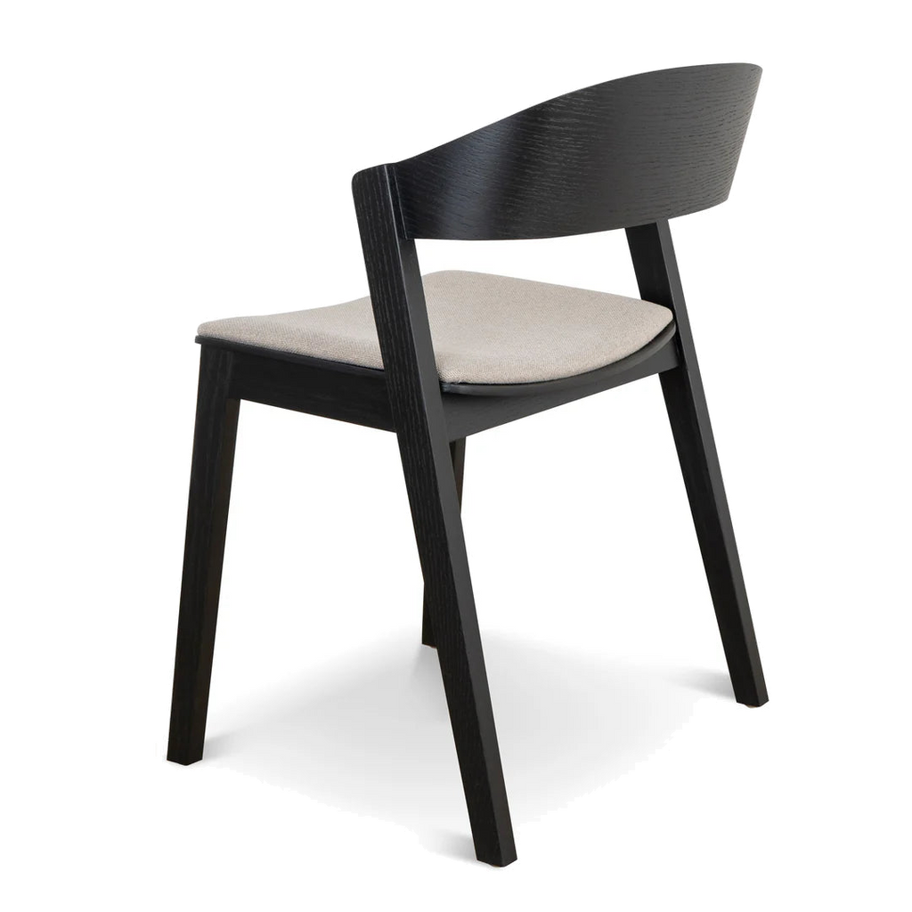 Black Dining Chair - Grey Seat (Set of 2)