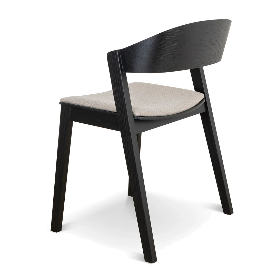 Black Dining Chair - Grey Seat (Set of 2)