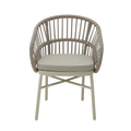 Taupe Rattan Outdoor Dining Chair - Beige Cushion (Set of 2)