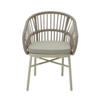 Taupe Rattan Outdoor Dining Chair - Beige Cushion (Set of 2)