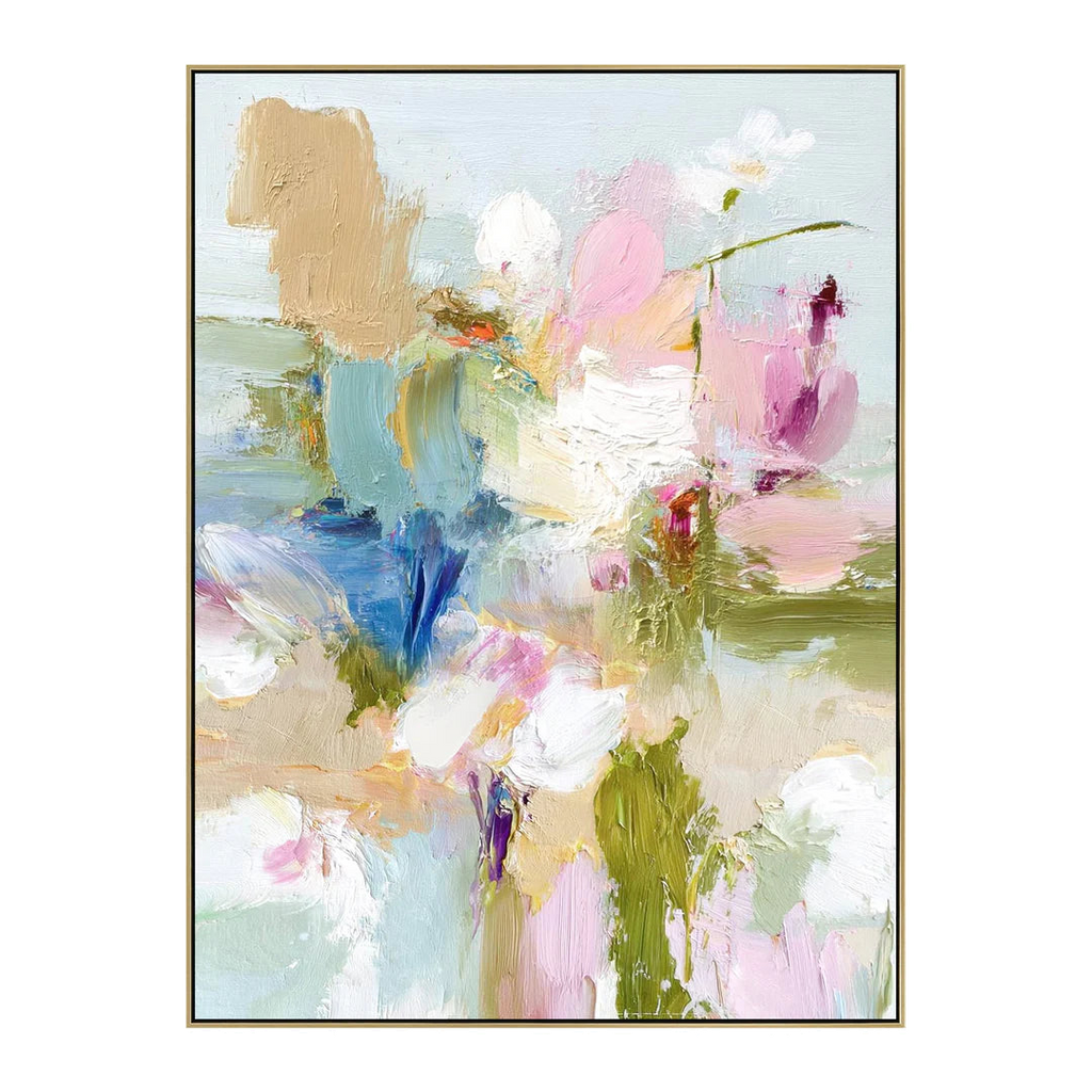 90 x 120cm Framed Canvas - Light Natural