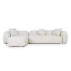 3 Seater Left Chaise Sofa - Oatmeal Beige