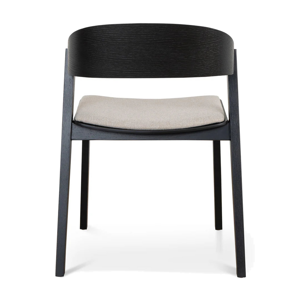 Black Dining Chair - Grey Seat (Set of 2)