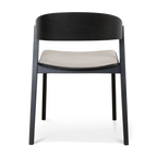 Black Dining Chair - Grey Seat (Set of 2)
