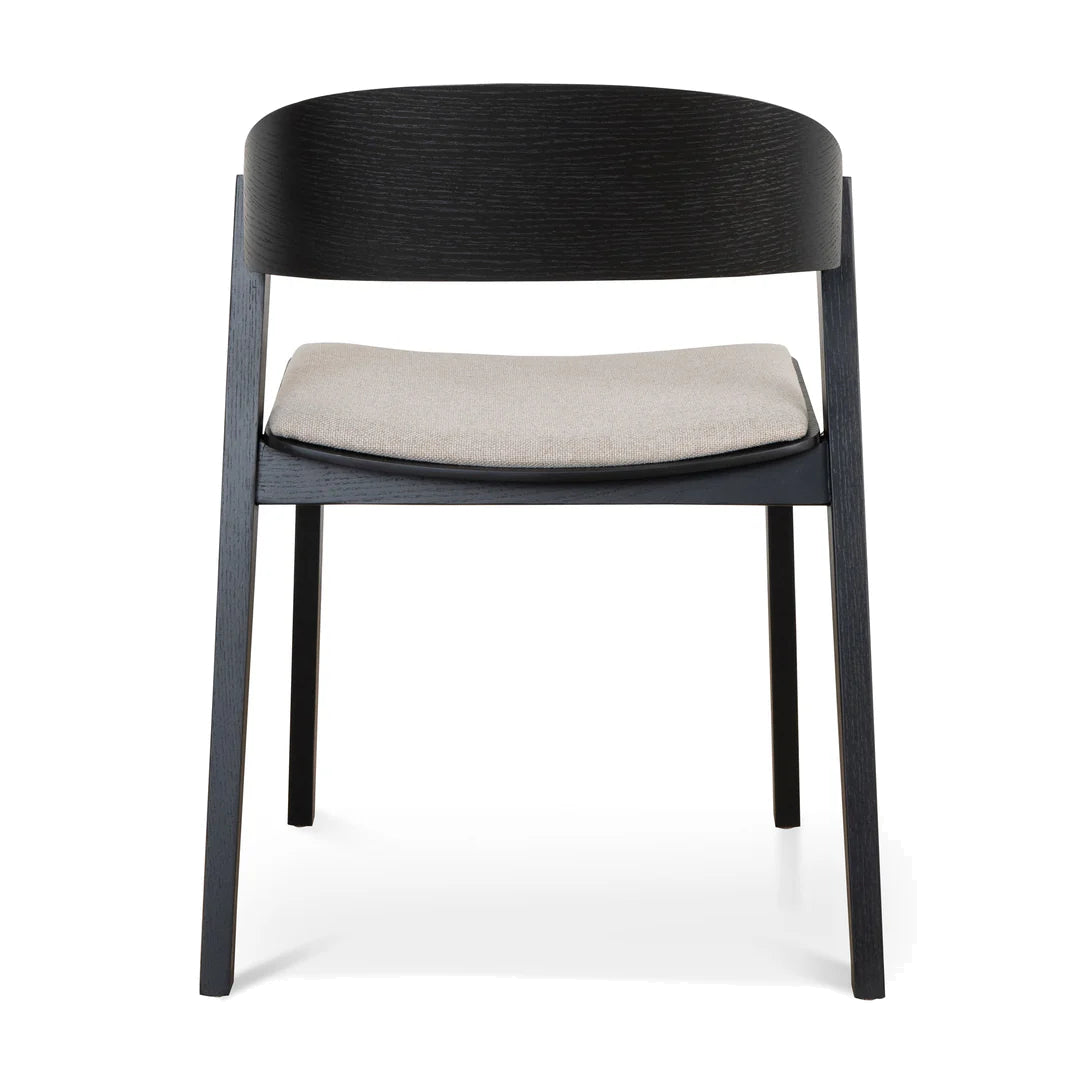 Black Dining Chair - Grey Seat (Set of 2)