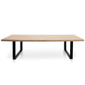 Reclaimed Elm Wood Dining Table 3m - Rustic Natural - Thick Top