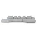 Left Chaise Corner Sofa - Noah Silver Lining