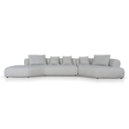 Left Chaise Corner Sofa - Noah Silver Lining