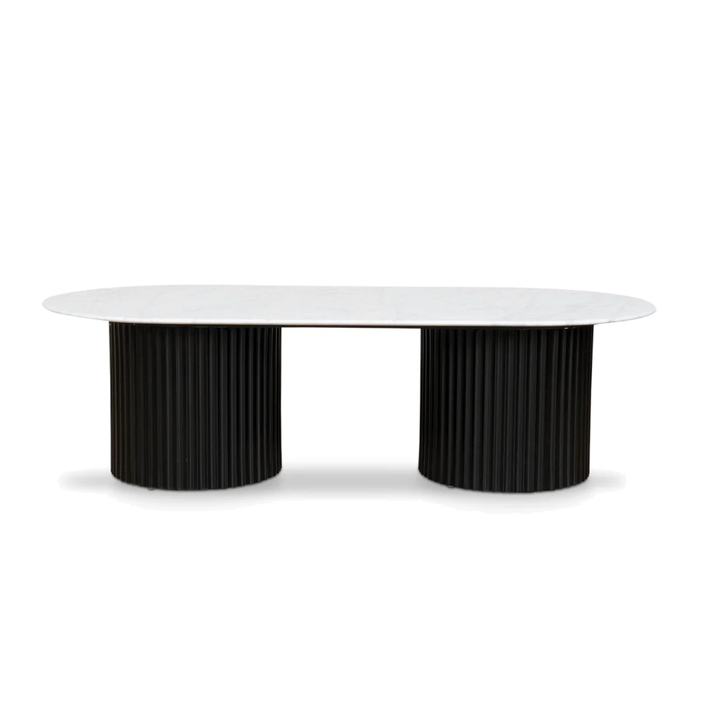 1.3m Marble Coffee Table - Black