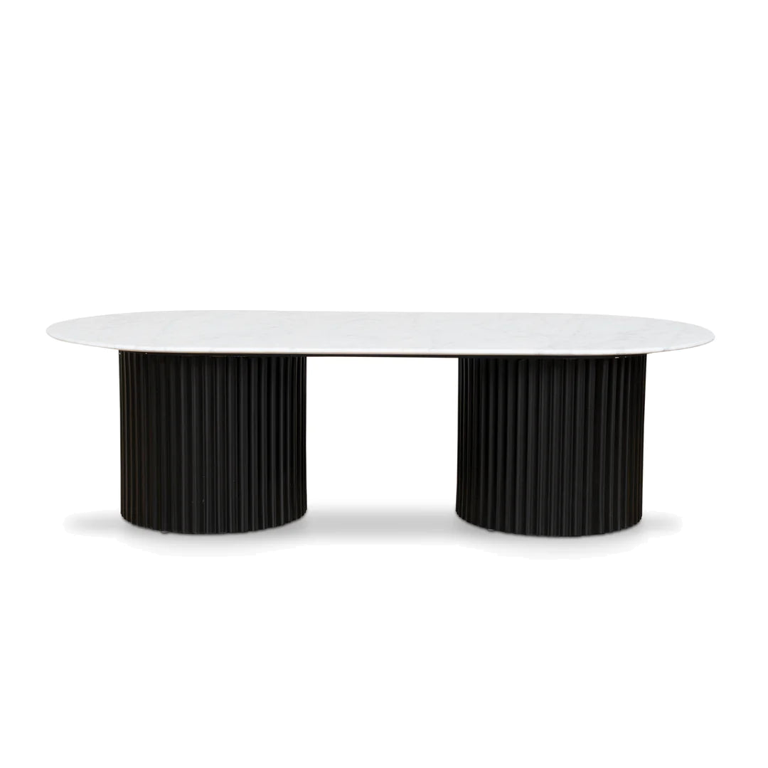 1.3m Marble Coffee Table - Black