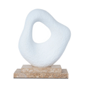 Organic Shape Marble Sculpture - Clay White