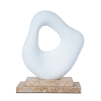 Organic Shape Marble Sculpture - Clay White