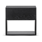 Oak Bedside Table - Black