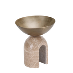 Arc Pedestal Metal Small Tray - Antique Brass