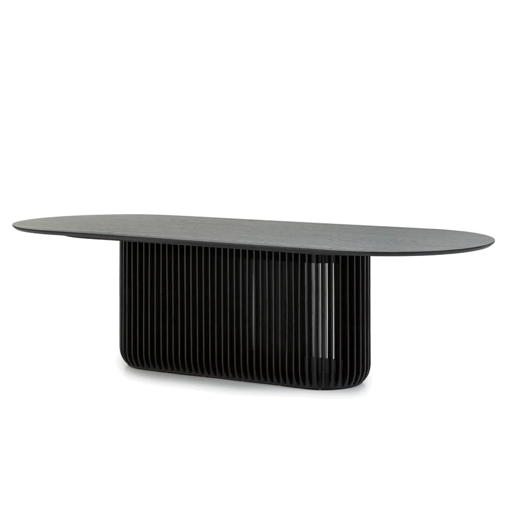 2.8m Oval Dining Table - Black Stain