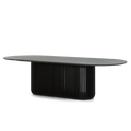 2.8m Oval Dining Table - Black Stain