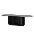 2.8m Oval Dining Table - Black Stain