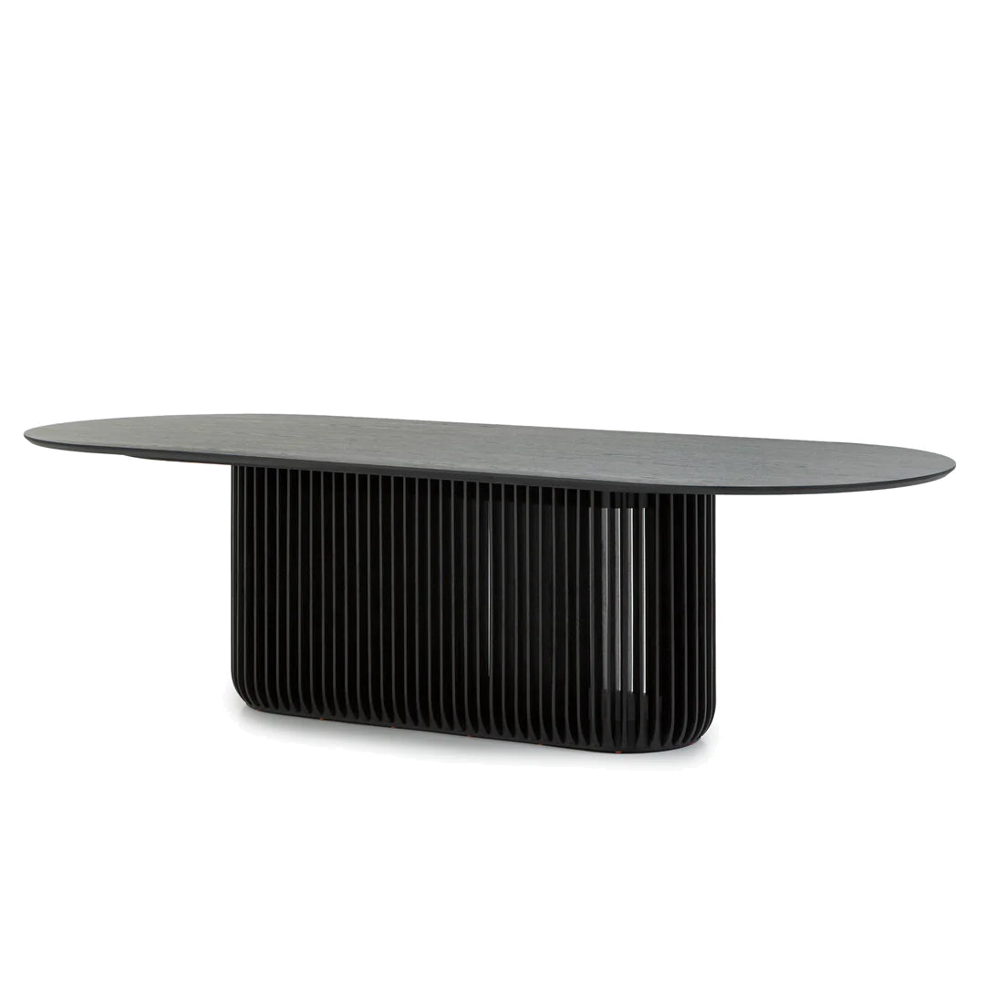 2.8m Oval Dining Table - Black Stain