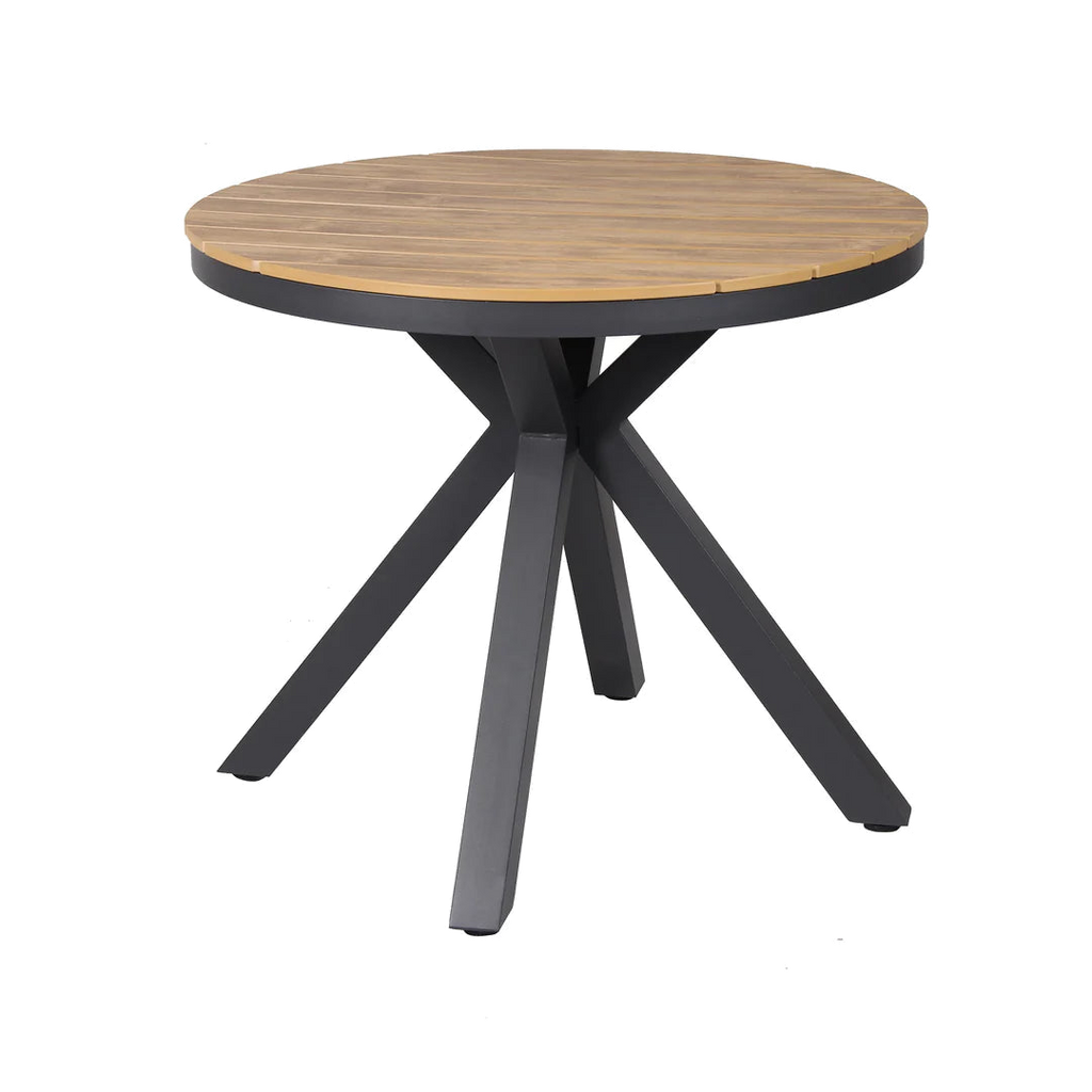 90cm Round Charcoal Outdoor Dining Table - Natural