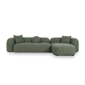 3 Seater Right Chaise Sofa - Amazon Green