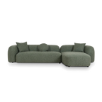 3 Seater Right Chaise Sofa - Amazon Green