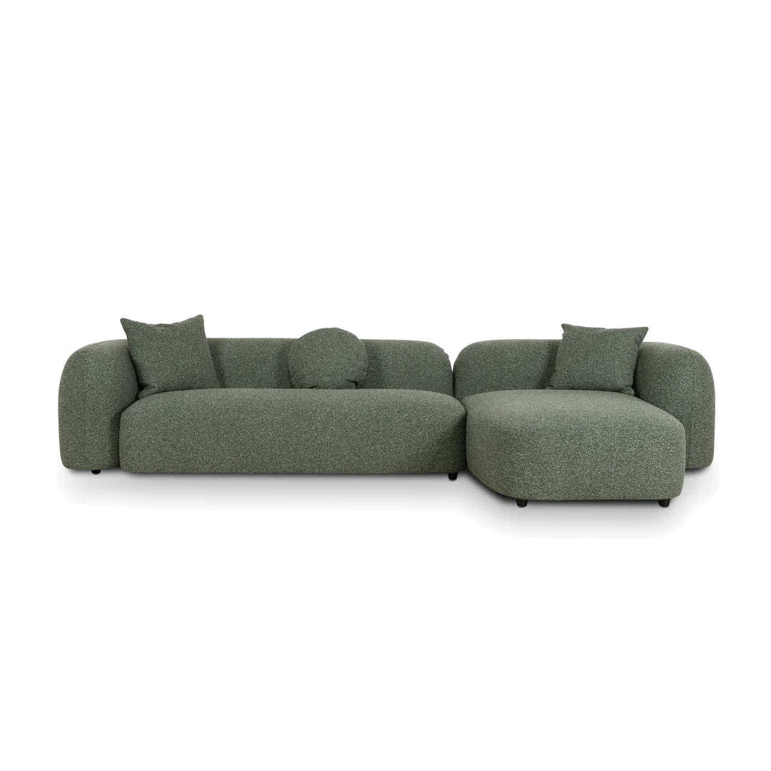 3 Seater Right Chaise Sofa - Amazon Green