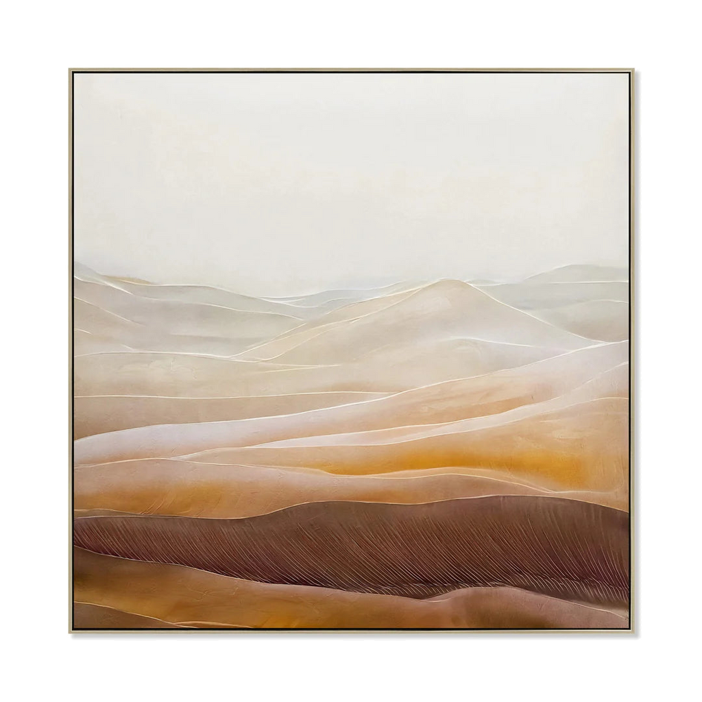 100 x 100cm Framed Canvas - Natural