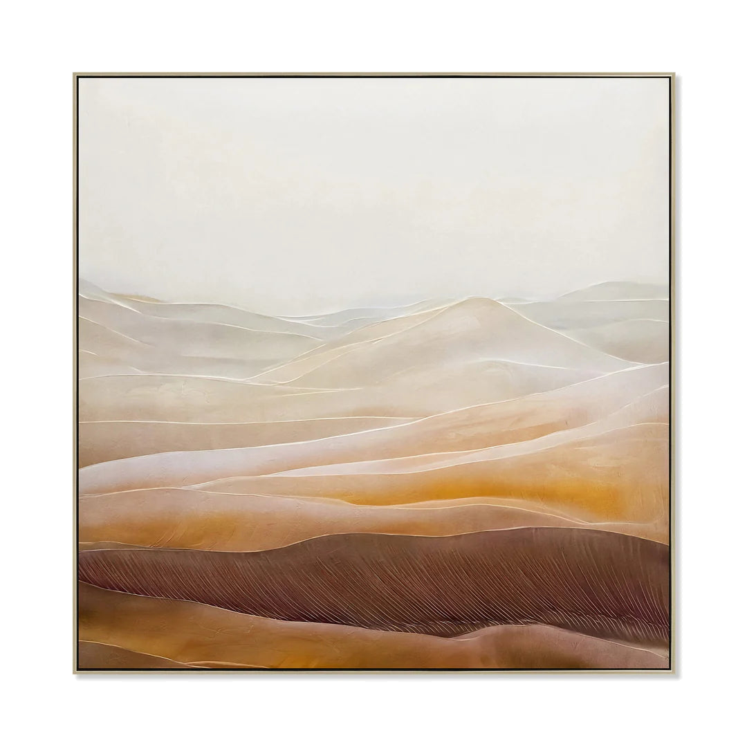 100 x 100cm Framed Canvas - Natural