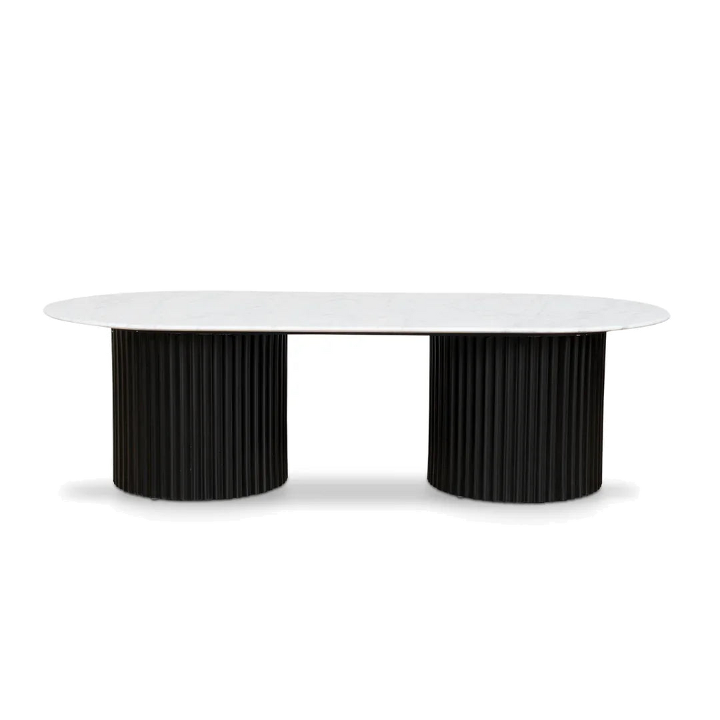 1.3m Marble Coffee Table - Black