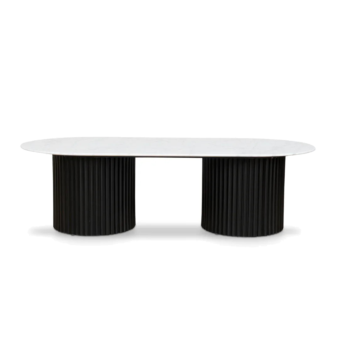 1.3m Marble Coffee Table - Black