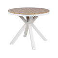 90cm Round Sand White Outdoor Dining Table - Natural