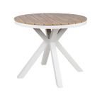 90cm Round Sand White Outdoor Dining Table - Natural