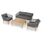 4pcs Outdoor Lounge Set - Grey