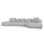 Left Chaise Corner Sofa - Noah Silver Lining