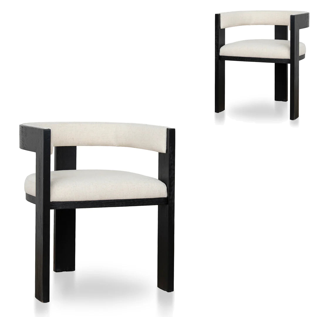 Black ELM Dining Chair - Dawn Beige (Set of 2)