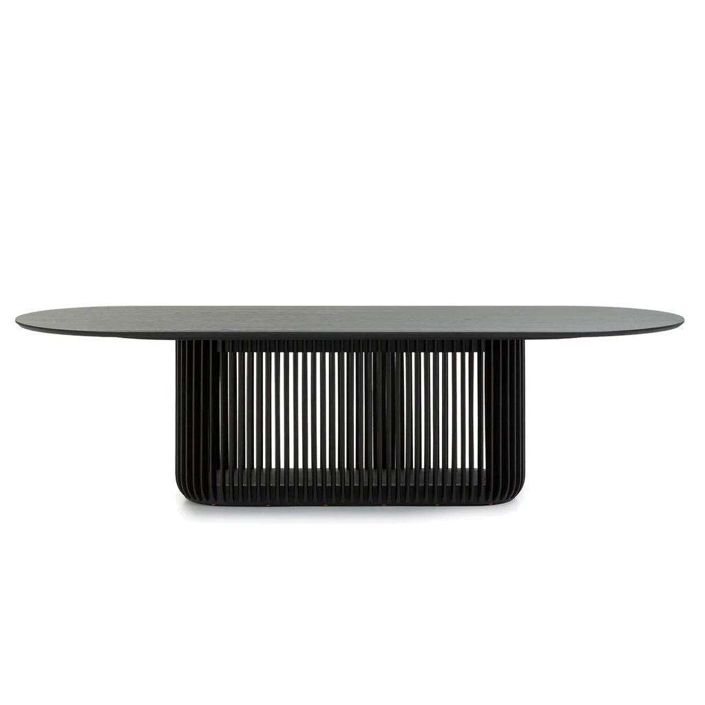 2.8m Oval Dining Table - Black Stain