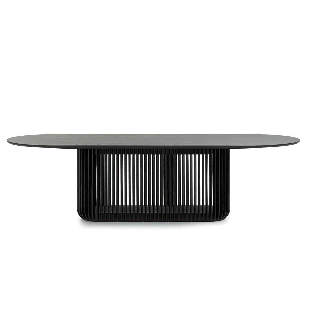 2.8m Oval Dining Table - Black Stain