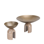 Arc Pedestal Metal Small Tray - Antique Brass