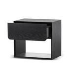 Oak Bedside Table - Black