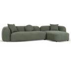 3 Seater Right Chaise Sofa - Amazon Green