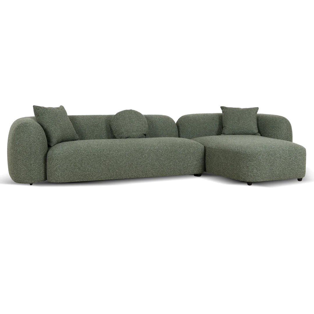 3 Seater Right Chaise Sofa - Amazon Green