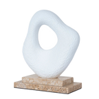 Organic Shape Marble Sculpture - Clay White