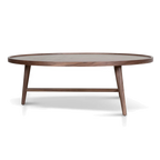 1.1m Wooden Round Coffee Table - Walnut