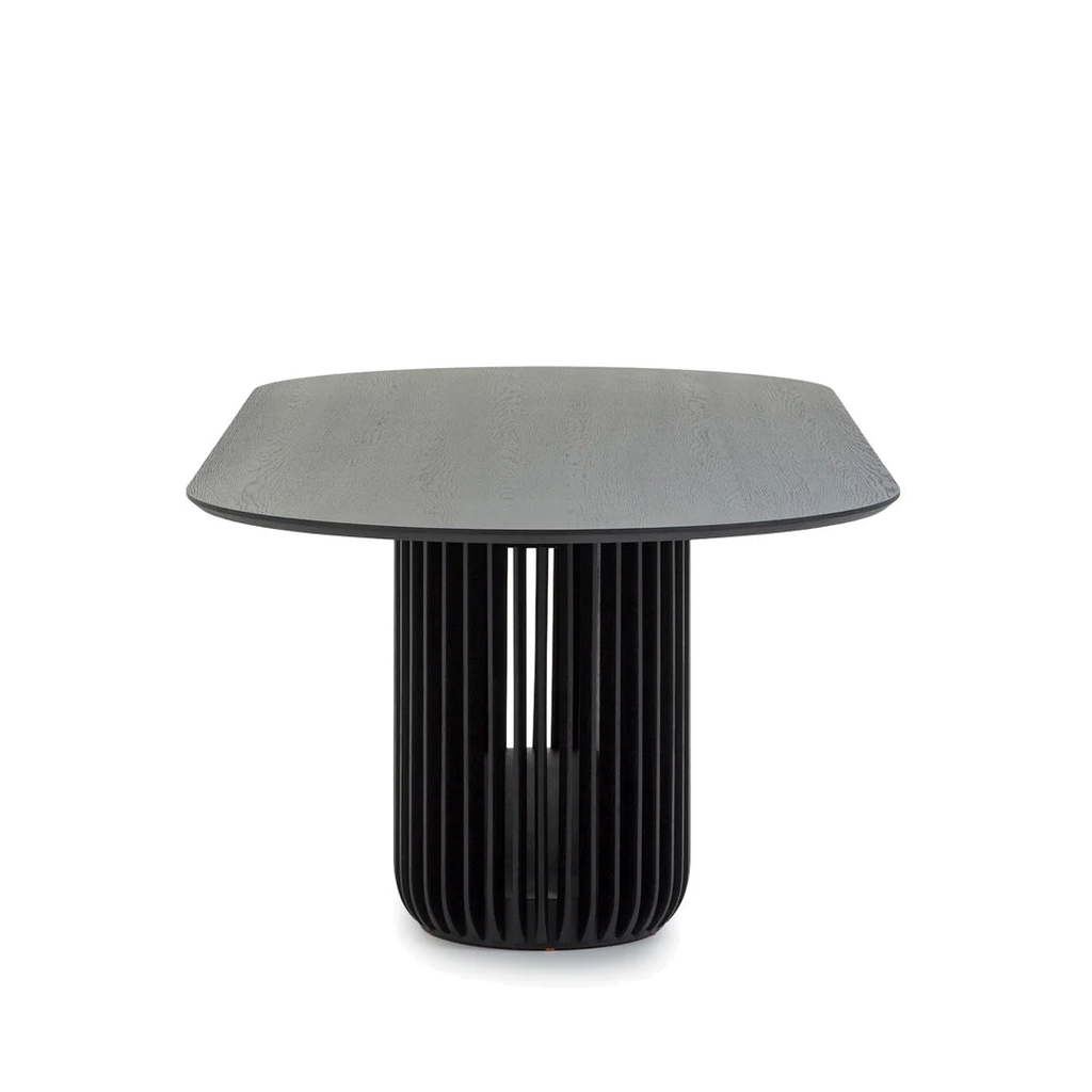 2.8m Oval Dining Table - Black Stain