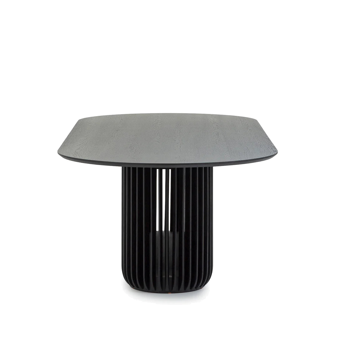 2.8m Oval Dining Table - Black Stain