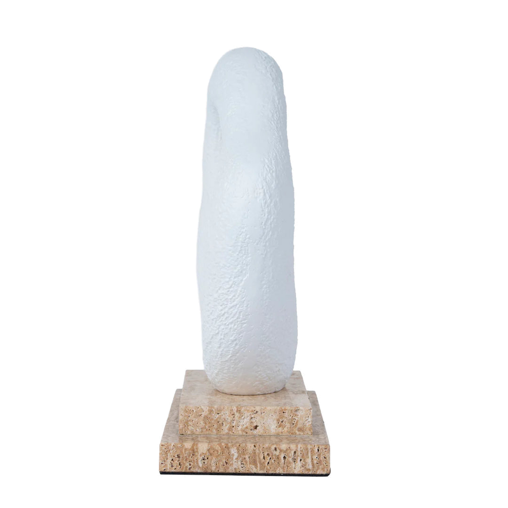 Organic Shape Marble Sculpture - Clay White