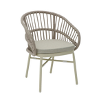 Taupe Rattan Outdoor Dining Chair - Beige Cushion (Set of 2)
